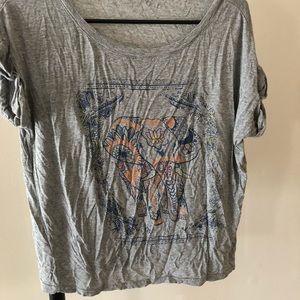 Soft, grey, elephant print tee
